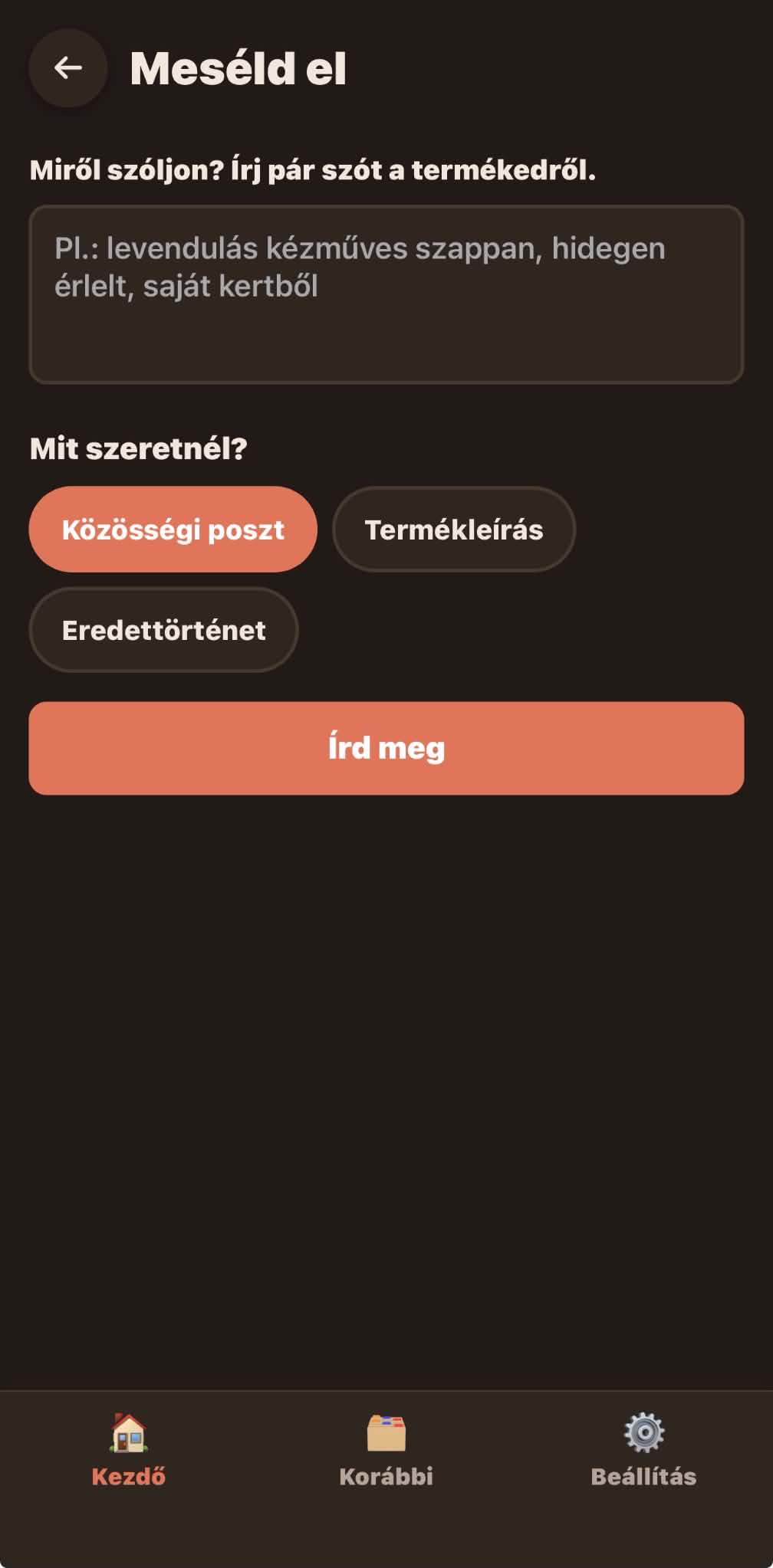 Meséld el képernyő